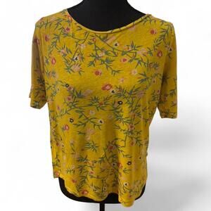 LOFT Women's Yellow T-Shirt Size XS